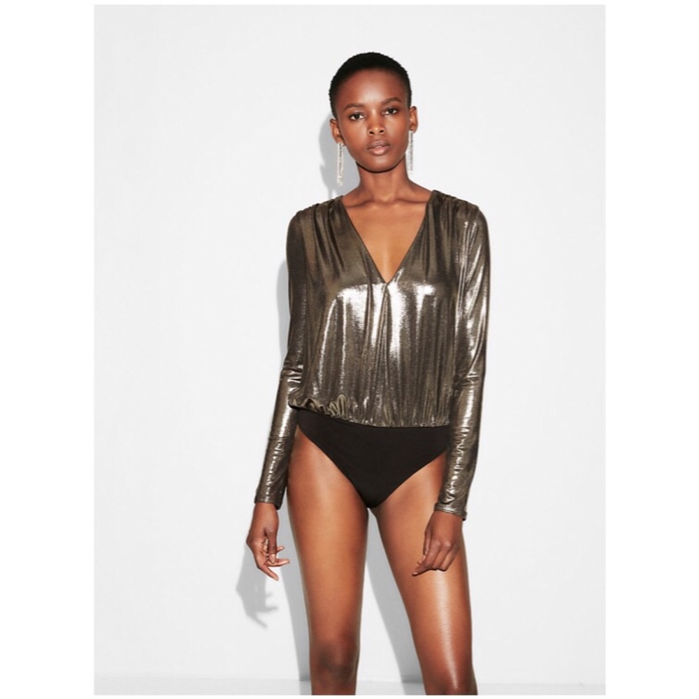 NWOT Gold Metallic Bodysuit